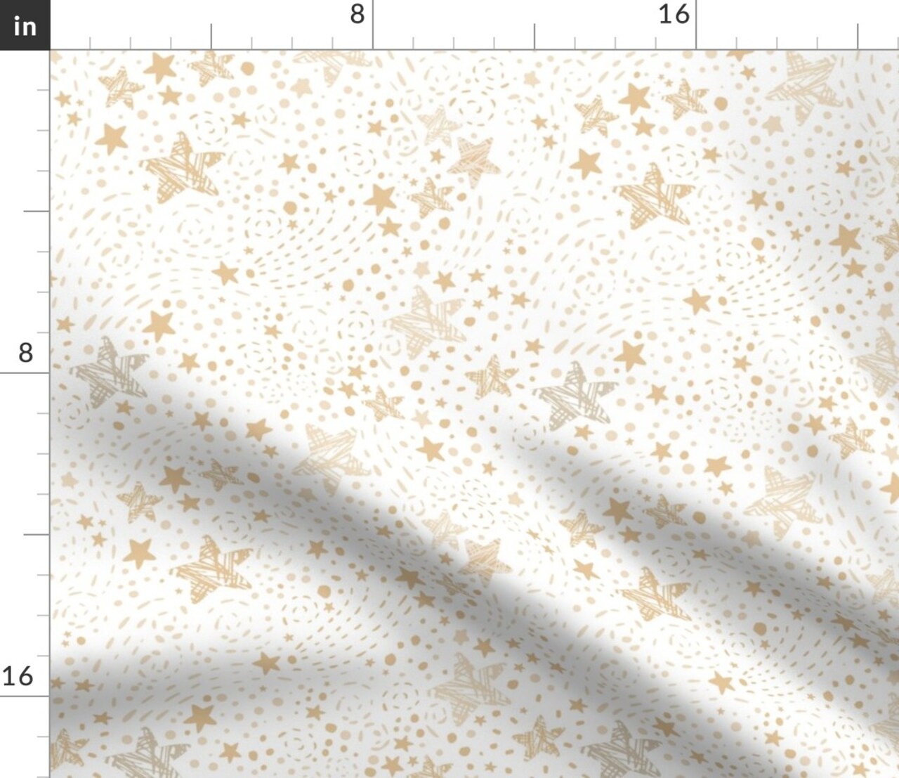 Whimsical Sky White Gold Celestial Lines Waves Neutral Cute Custom Printed Fabric by Spoonflower Various Fabrics by the Yard or Fat Quarter